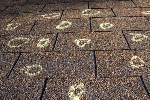 Hail damaged roof.